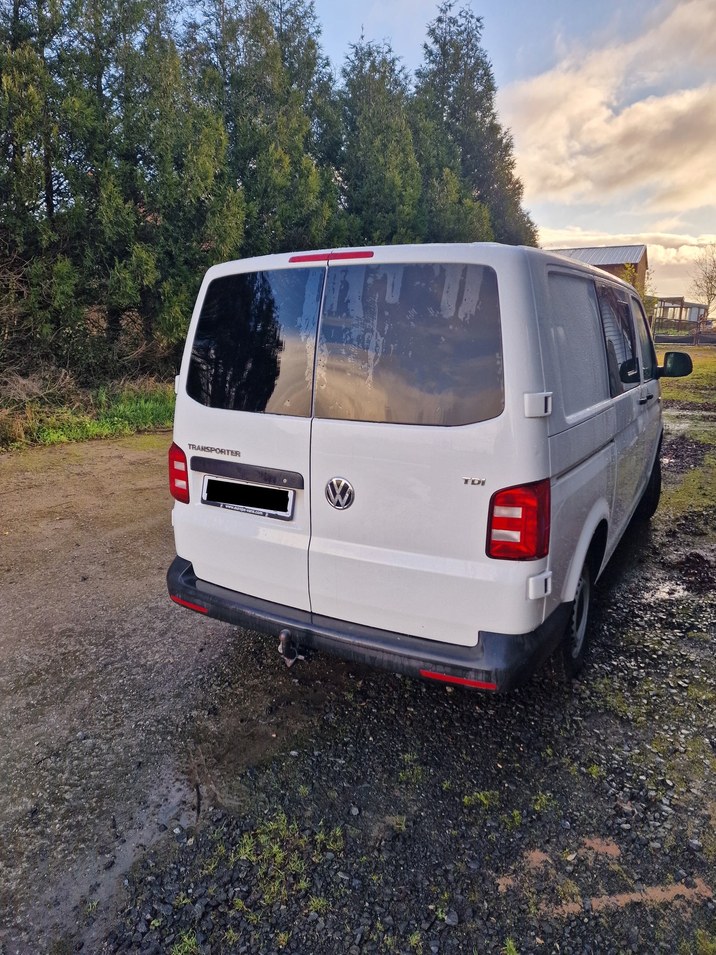 Pose fenêtres arrières sur doubles portes en verre teintée pour Volkswagen T5/T6/T6.1