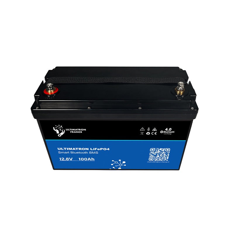 Ultimatron Batterie Lithium 12.8V 100Ah PRO LiFePO4 Smart BMS Avec Bluetooth