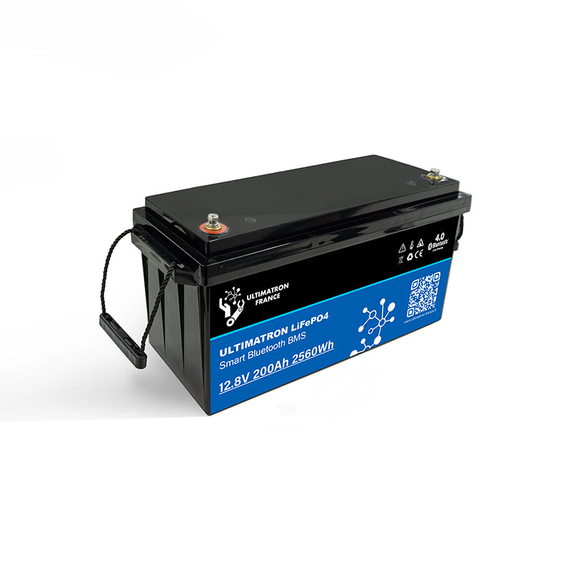 Ultimatron Batterie Lithium 12.8V 200Ah PRO 2560Wh LiFePO4 Smart BMS Avec Bluetooth