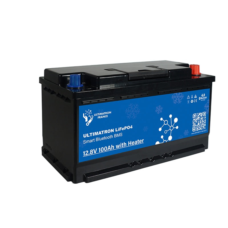 Ultimatron Batterie Lithium Sous Siège de 12.8V 100Ah LiFePO4 Smart BMS Avec Bluetooth Chauffage