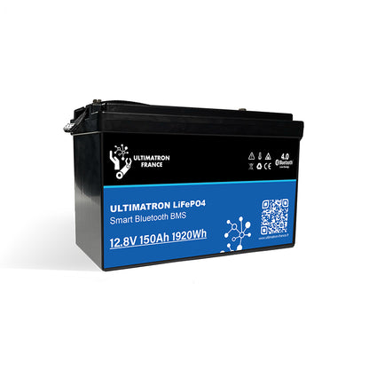 Ultimatron Batterie Lithium 12.8V 150Ah PRO 1920Wh LiFePO4 Smart BMS Avec Bluetooth