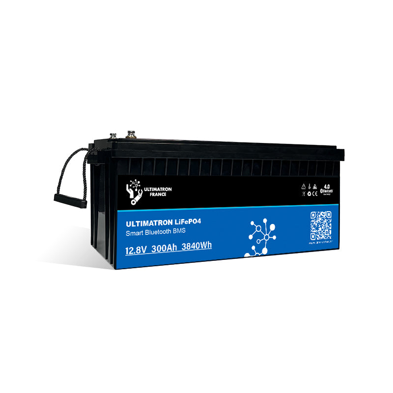 Ultimatron Batterie Lithium 12.8V 300Ah PRO 3840Wh LiFePO4 Smart BMS Avec Bluetooth